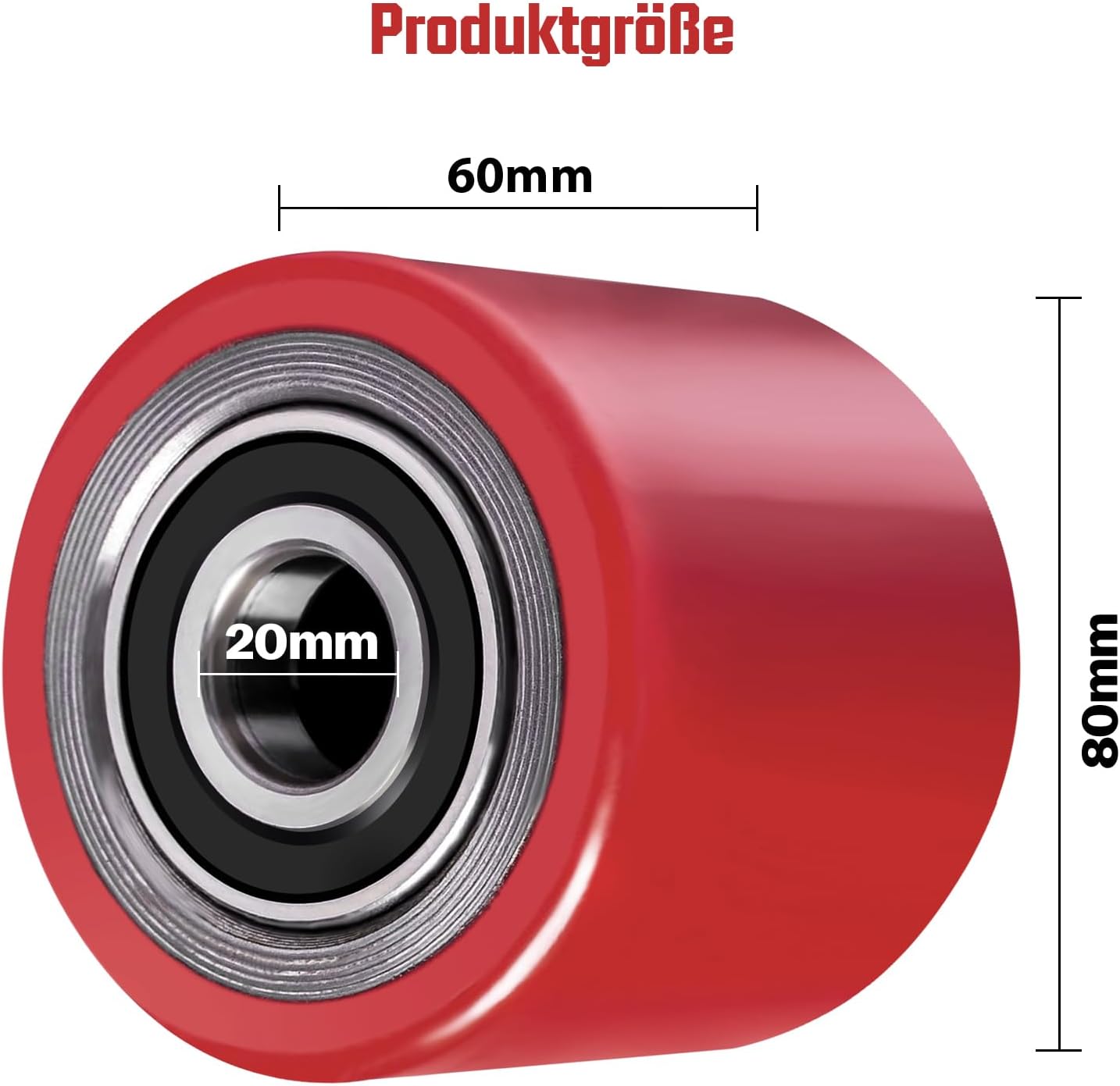 Vrietina 80x60mm PU Hubwagenrollen – 4 Stück