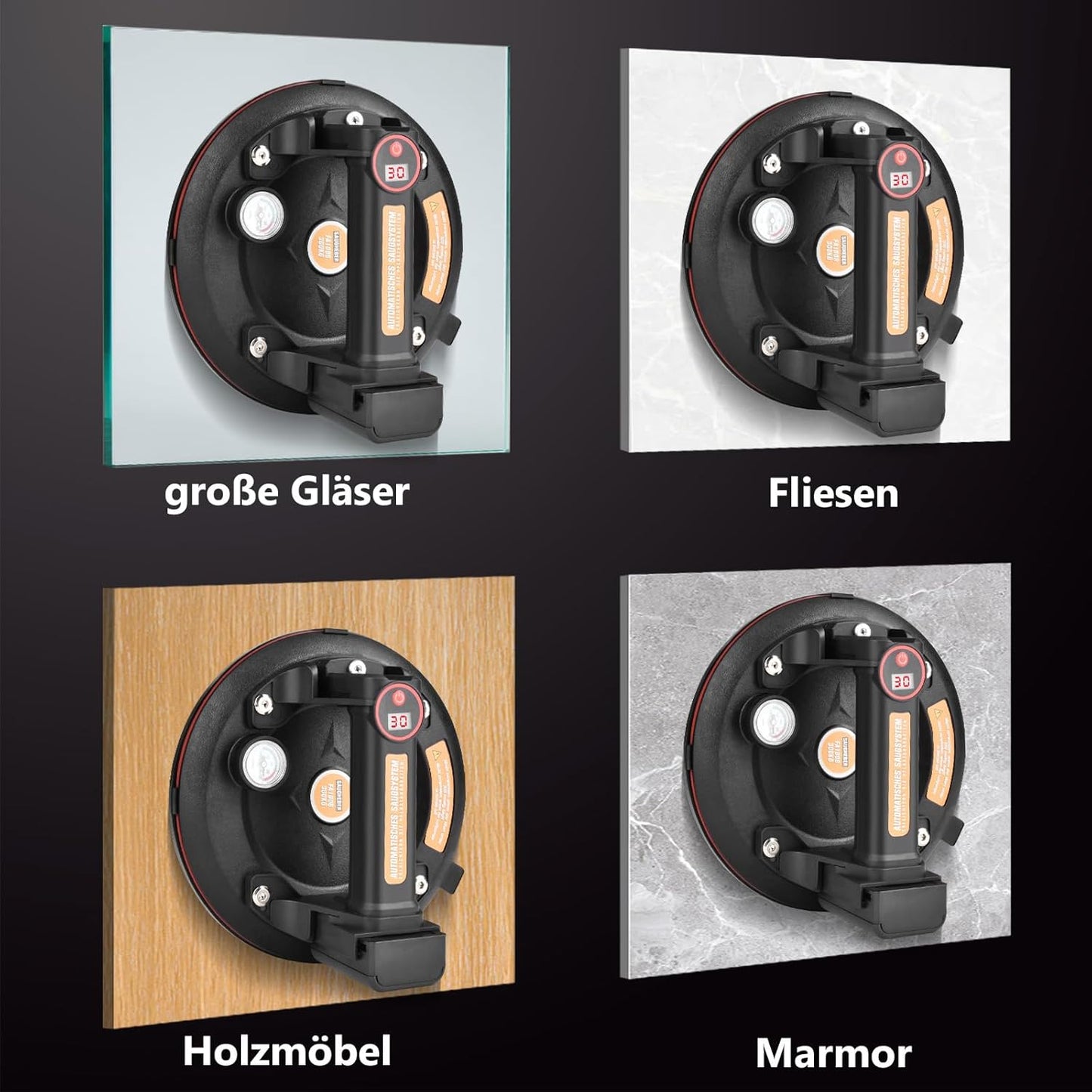 Vrietina Elektrischer Vakuumsaugheber – 200 mm, Auto - Nachfüllung