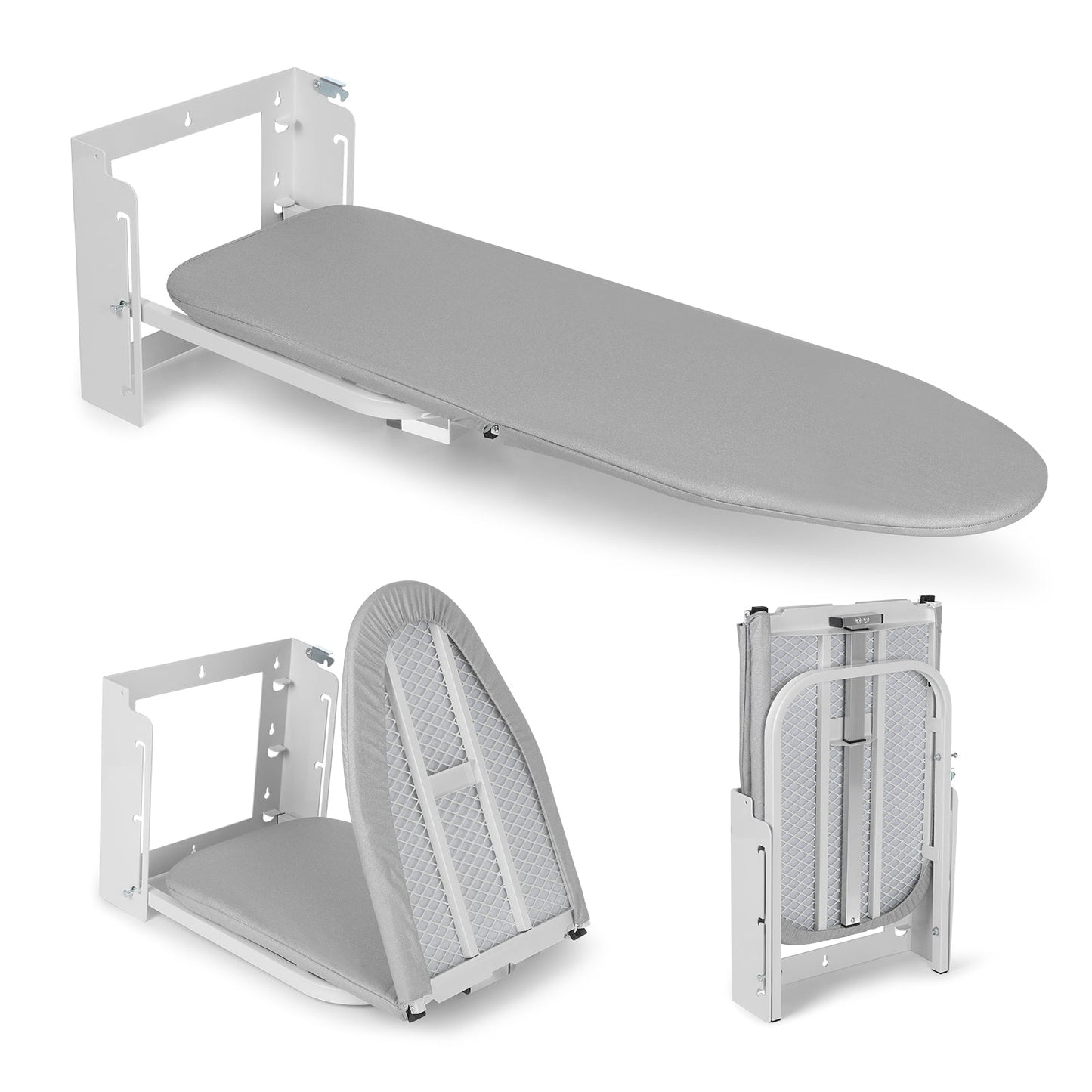 Wall - Mounted Folding Ironing Board Grey– Adjustable Height, Space - Saving & Steam - Friendly - Vrietina