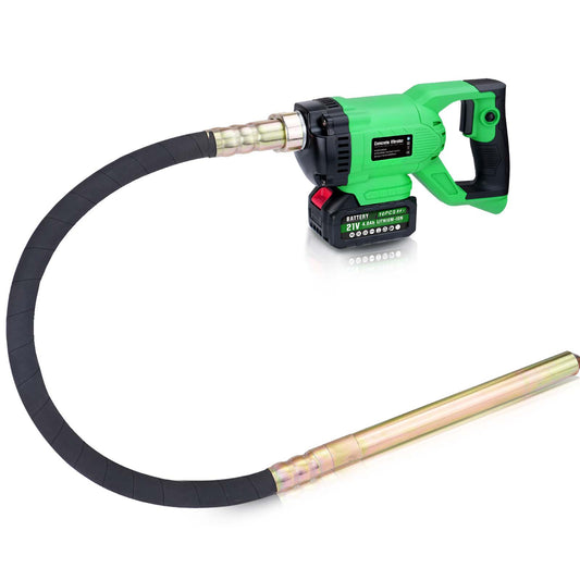 Battery - Powered Concrete Vibrator – 850W Copper Motor, 35mm Galvanized Steel Rod, Compatible with Makita 18V Batteries - Vrietina