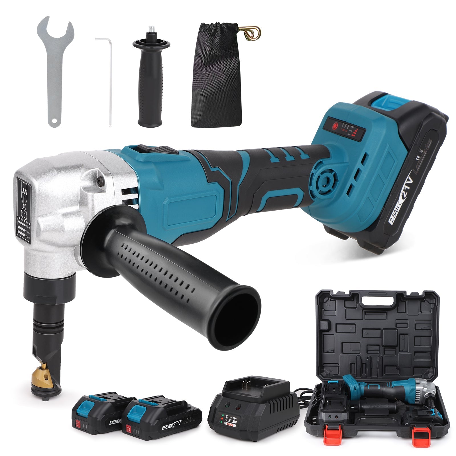 Cordless Metal Cutting Tool – Brushless Motor, 2200 SPM, Precise Cuts for Aluminum, Steel, and Sheet Metal - Vrietina