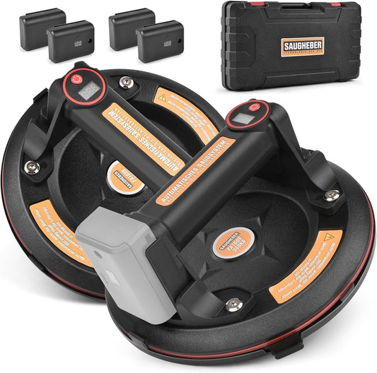 Electric Dual Suction Lifter – Battery Powered for Glass, Tiles & Panels, 300kg Capacity - Vrietina