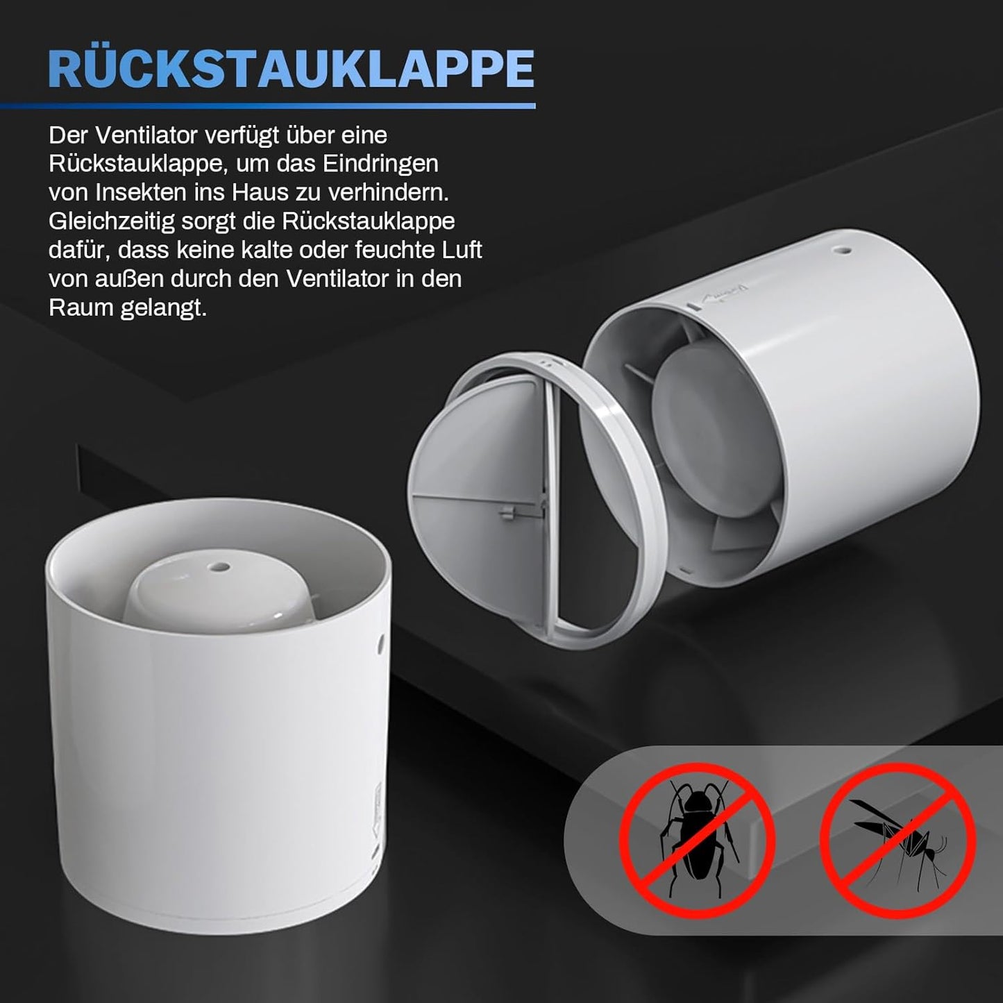 Vrietina 100mm Badlüfter mit Kupfermotor – Leiser Abluftventilator