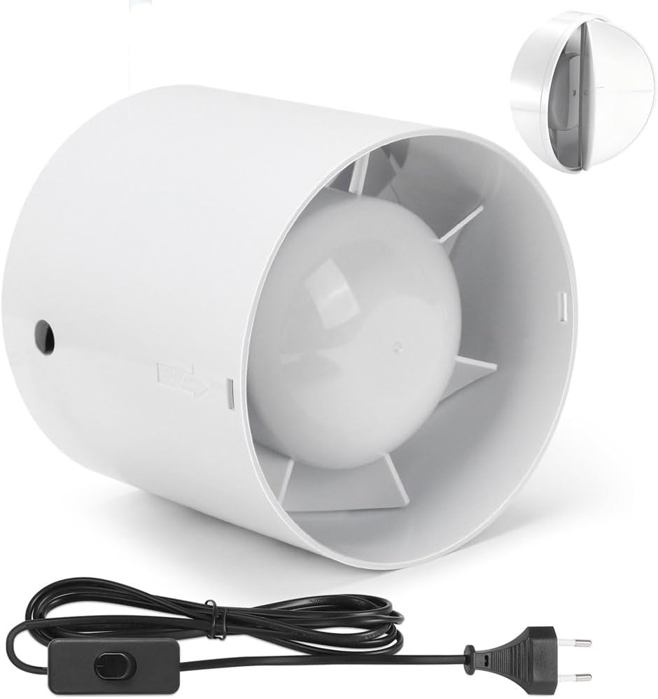 Vrietina 100mm Badlüfter mit Kupfermotor – Leiser Abluftventilator