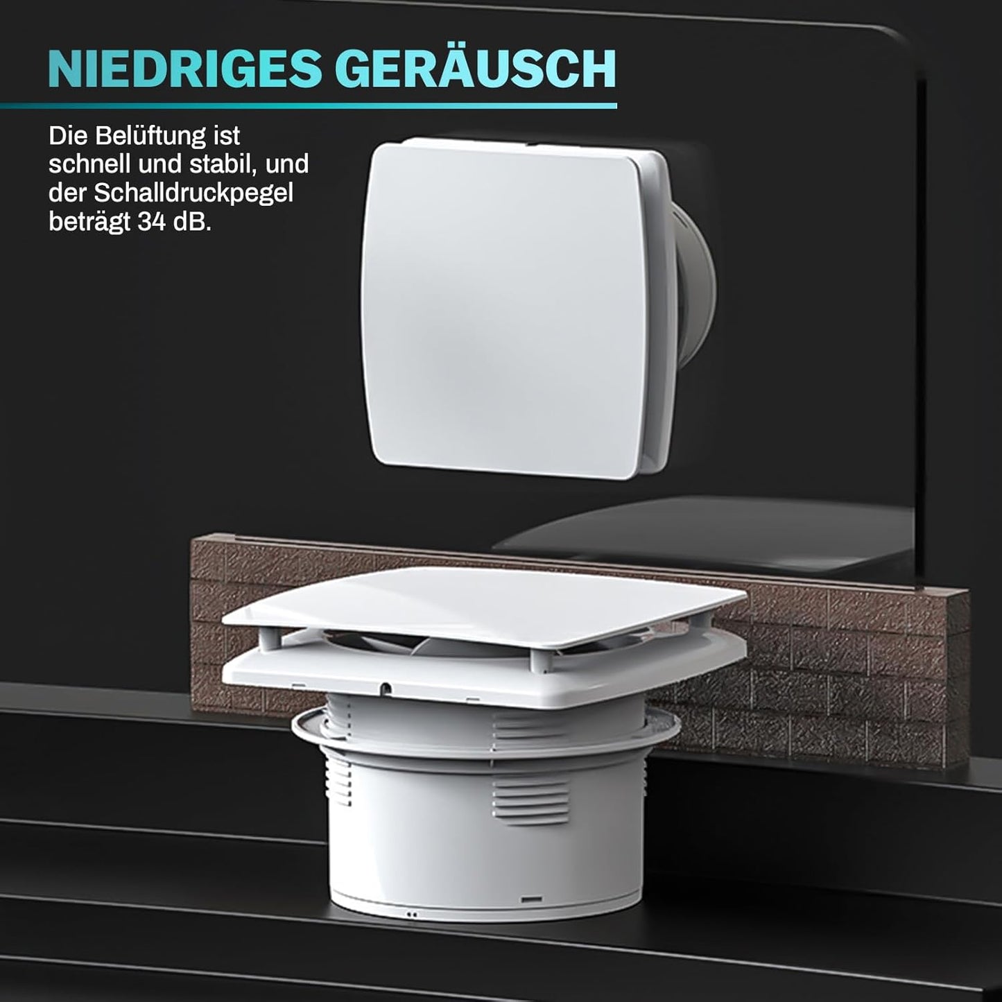 Vrietina 100mm Badlüfter mit Kupfermotor und Rückstauklappe