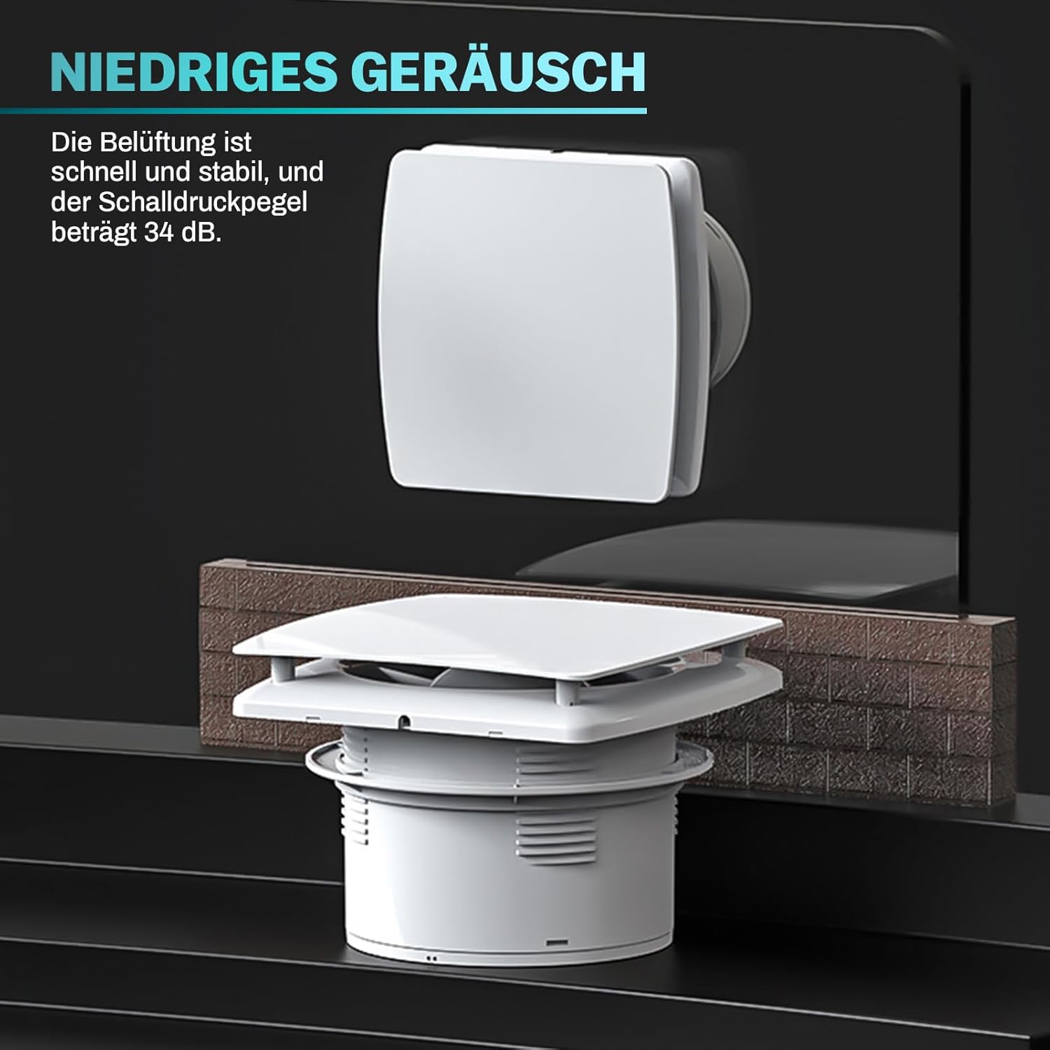 Vrietina 100mm Badlüfter mit Kupfermotor und Rückstauklappe