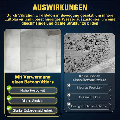 Vrietina 1800W Handbetonvibrator – 2m Schlauch, 6000 U/min