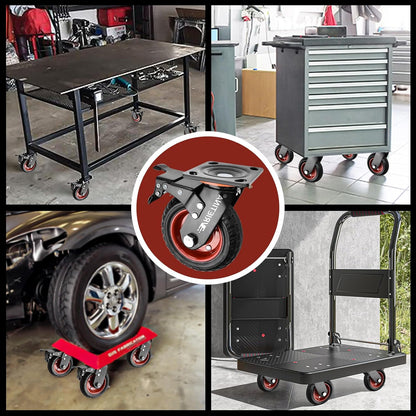 Vrietina 200mm Schwerlast - Lenkrollen – 4 Stück, 1200kg Set