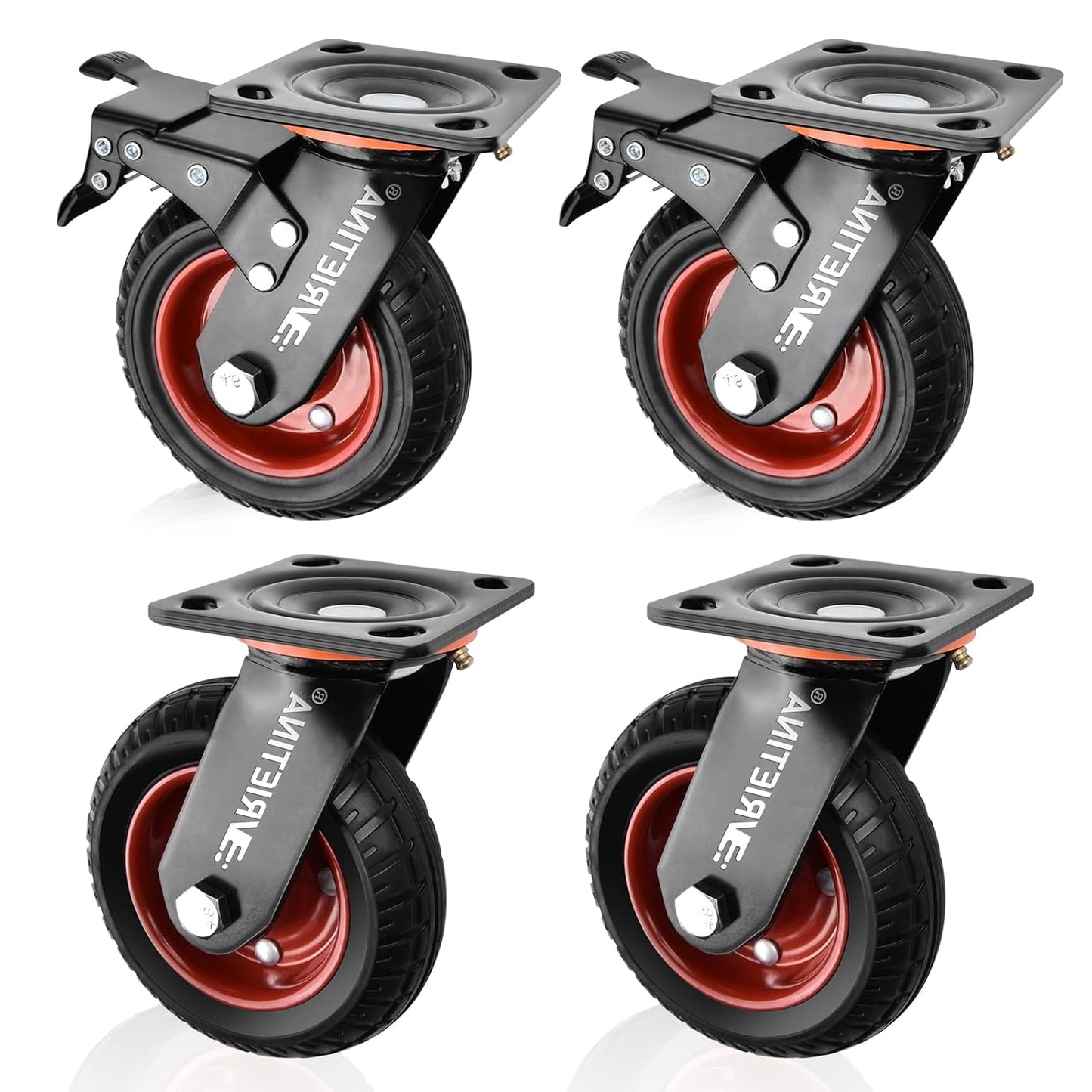 Vrietina 200mm Schwerlast - Lenkrollen – 4 Stück, 1200kg Set