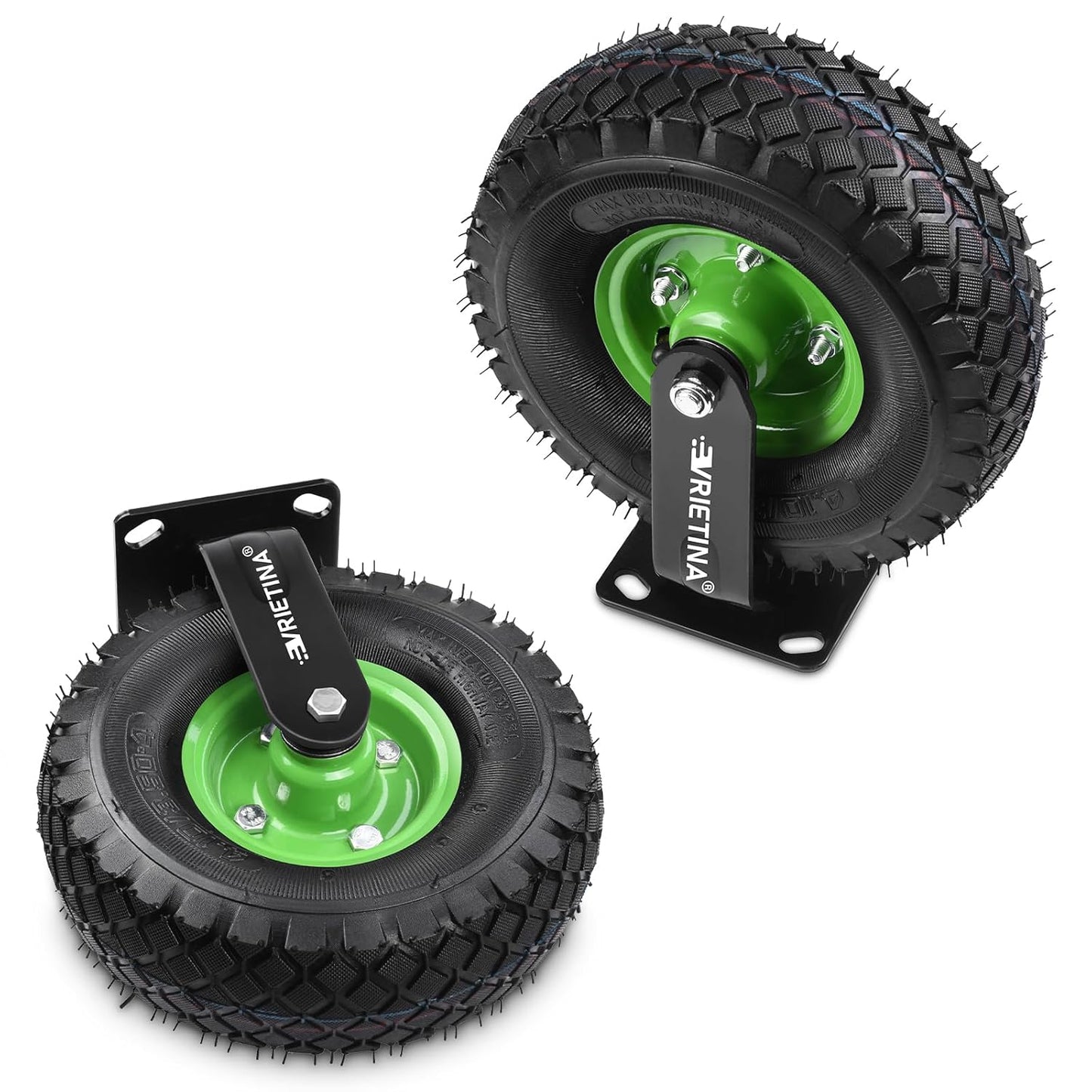 Vrietina 250mm Pneumatische Bockrollen – 2 Stück, 200 kg