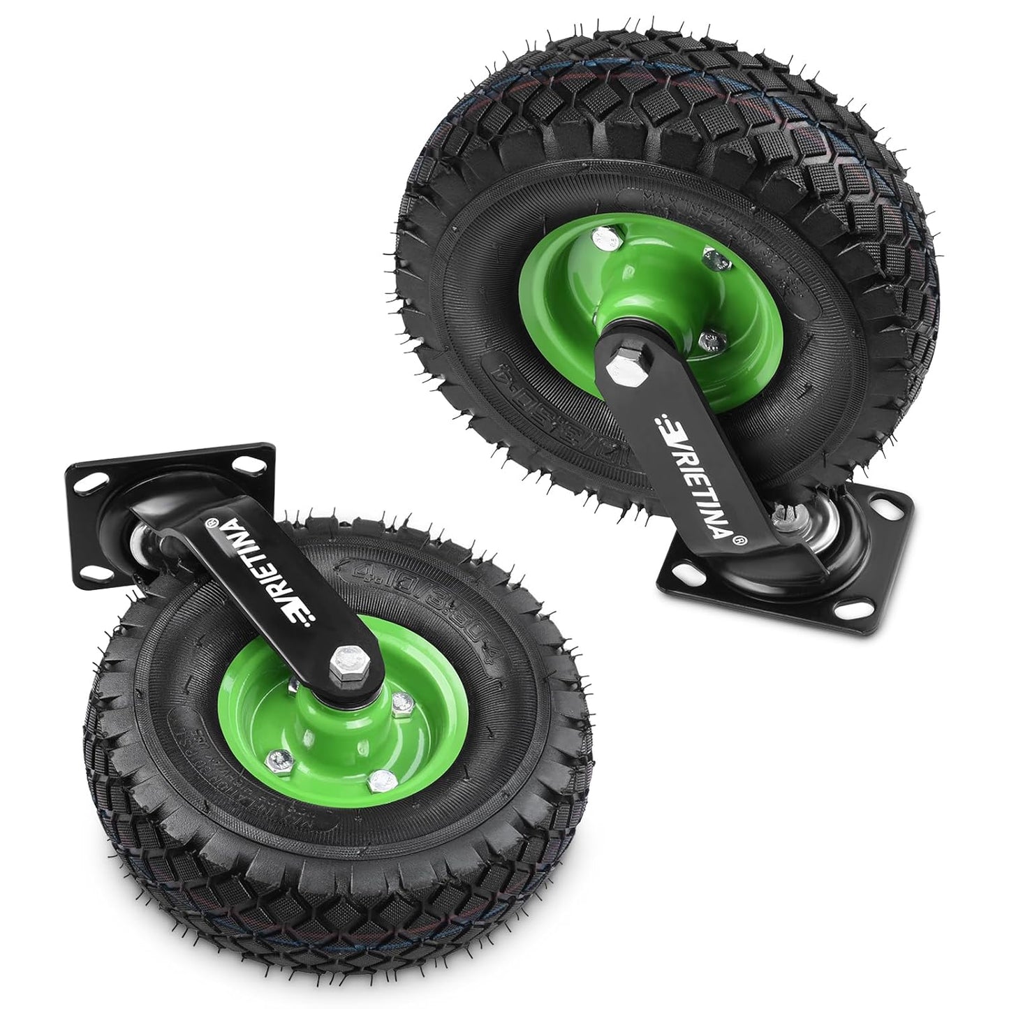 Vrietina 250mm Pneumatische Bockrollen 2 Stück – Tragkraft 270kg