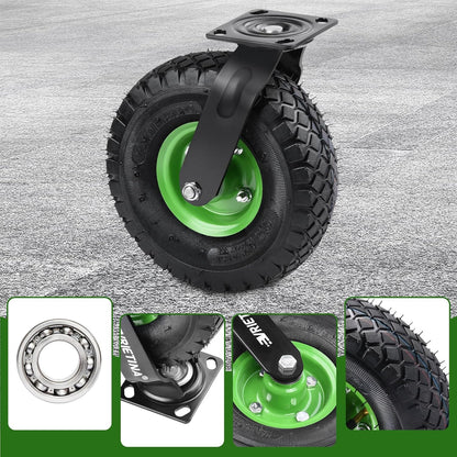 Vrietina 250mm Pneumatische Bockrollen 2 Stück – Tragkraft 270kg