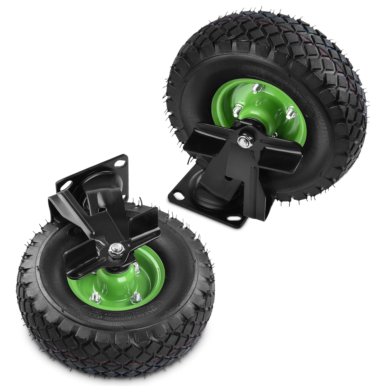 Vrietina 250mm Pneumatische Lenkrollen mit Bremse – 2 Stück Set