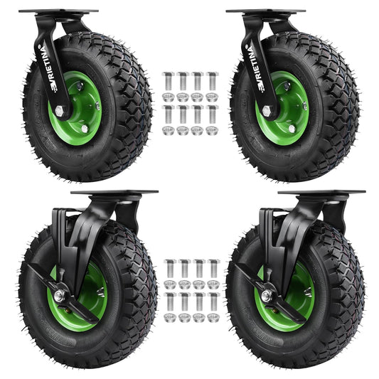 Vrietina 250mm Pneumatische Schwerlast - Lenkrollen – 4 Stück Set