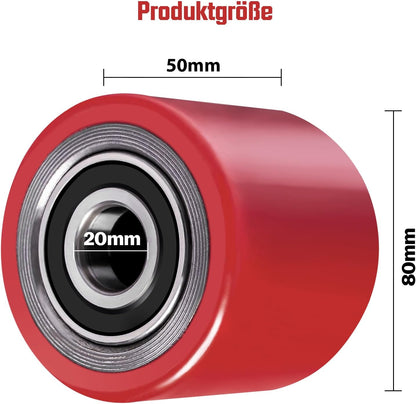 Vrietina 80x50mm PU Hubwagenrollen – 4 Stück