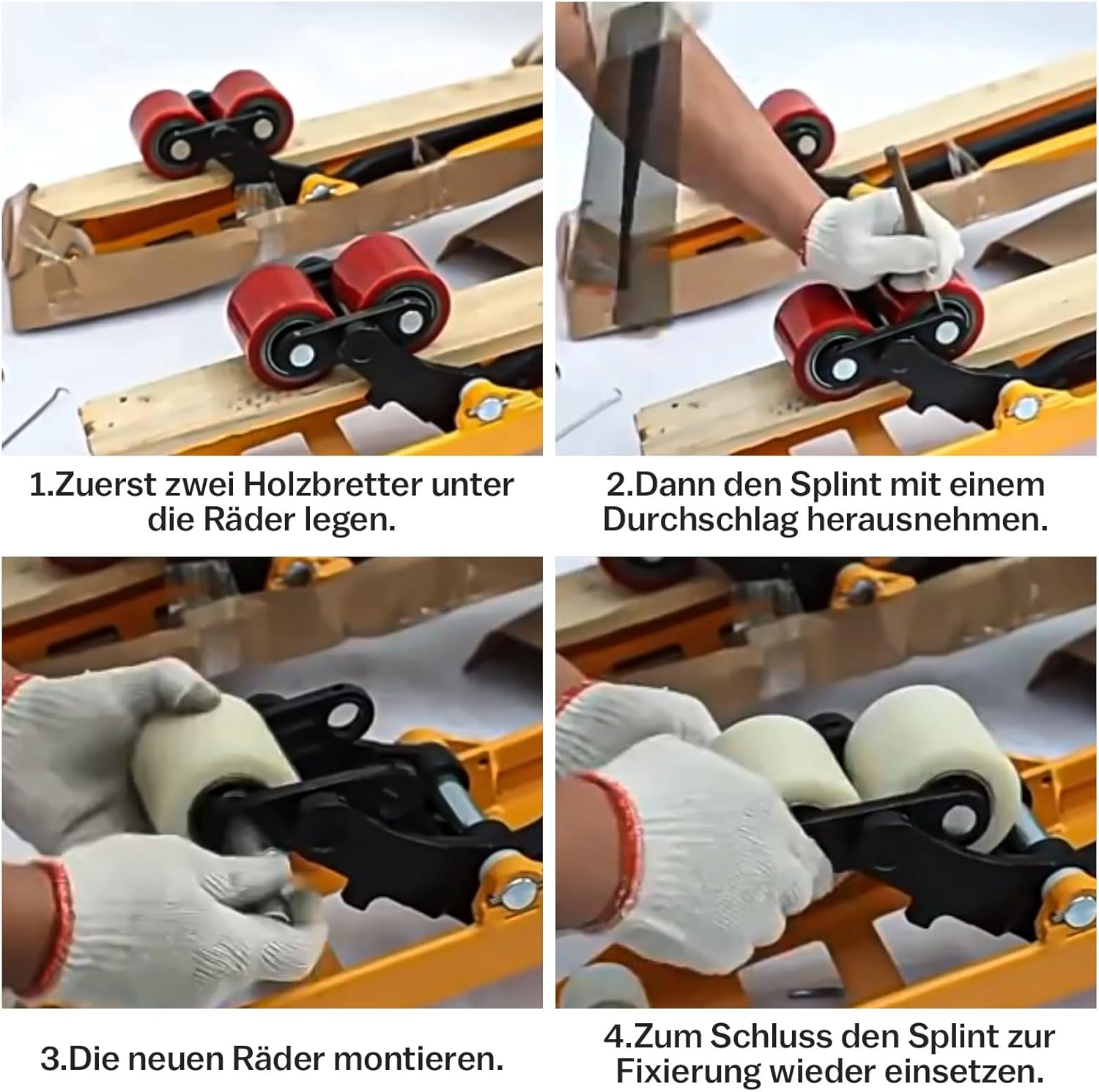 Vrietina 80x60mm PU Hubwagenrollen – 4 Stück