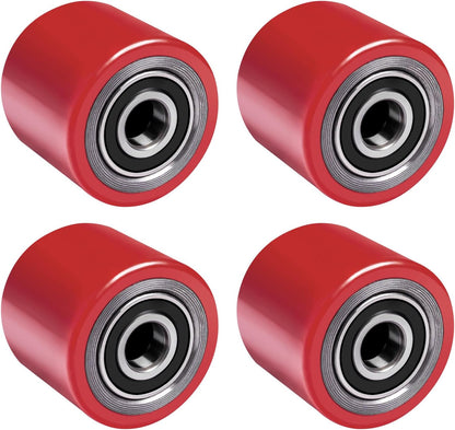 Vrietina 80x70mm Gabelstapler - Räder – Rotes PU, 4er - Set Ersatzräder