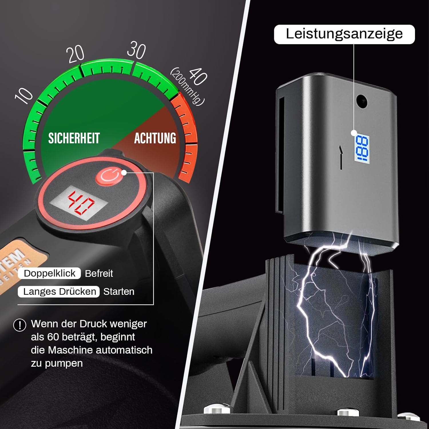 Vrietina Elektrischer Vakuumsaugheber – Drucksensor & Automatik