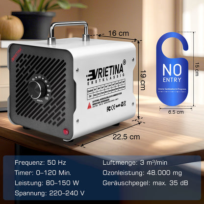 Vrietina Hochleistungs - Ozongenerator – Luftreiniger & Desinfektion