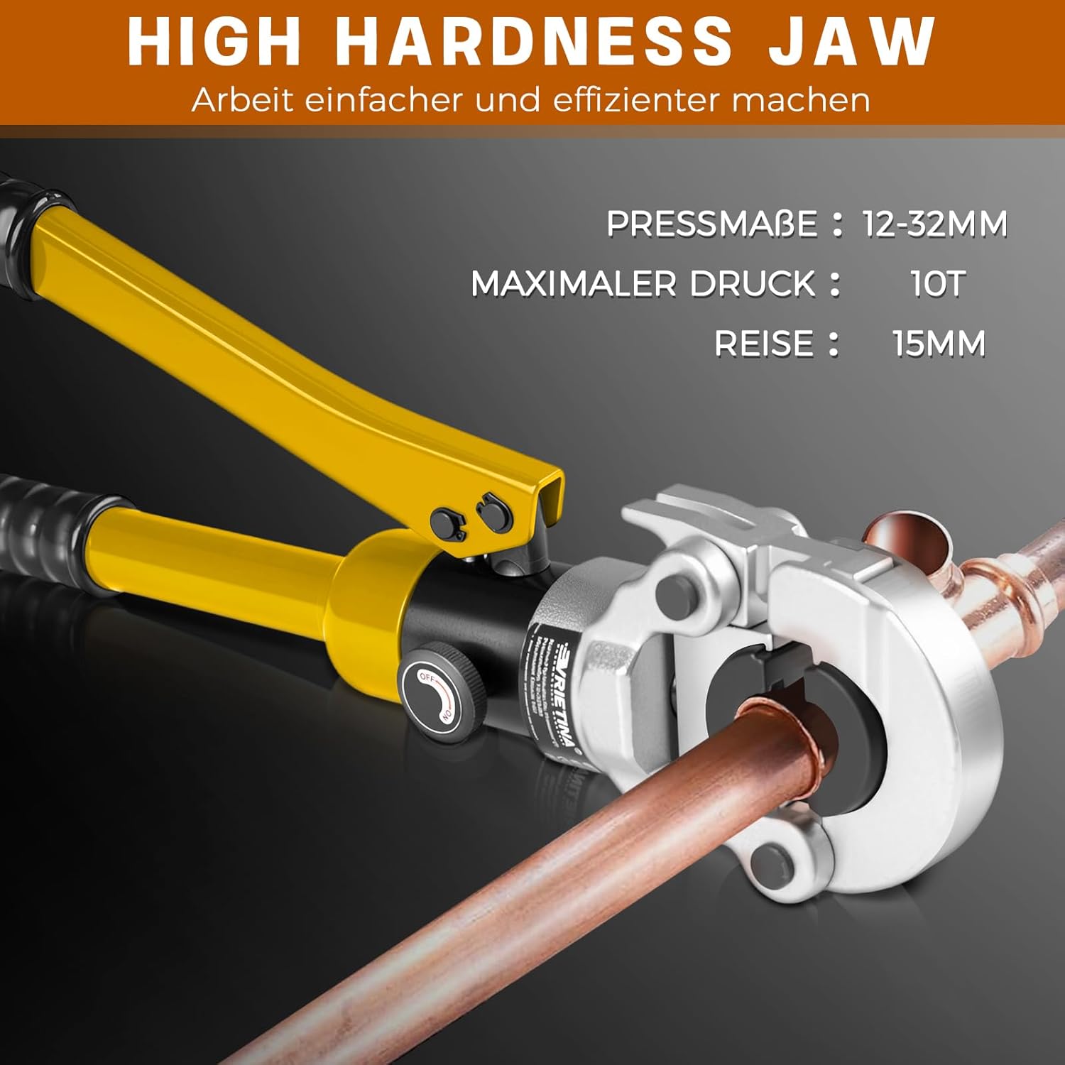 Vrietina Hydraulische Presszange – Profi Rohrpresswerkzeug Set