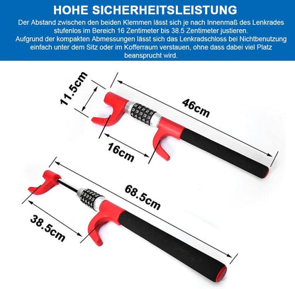 Vrietina Lenkradkralle – 5 - stelliger Code, verstellbar 46–68,5 cm