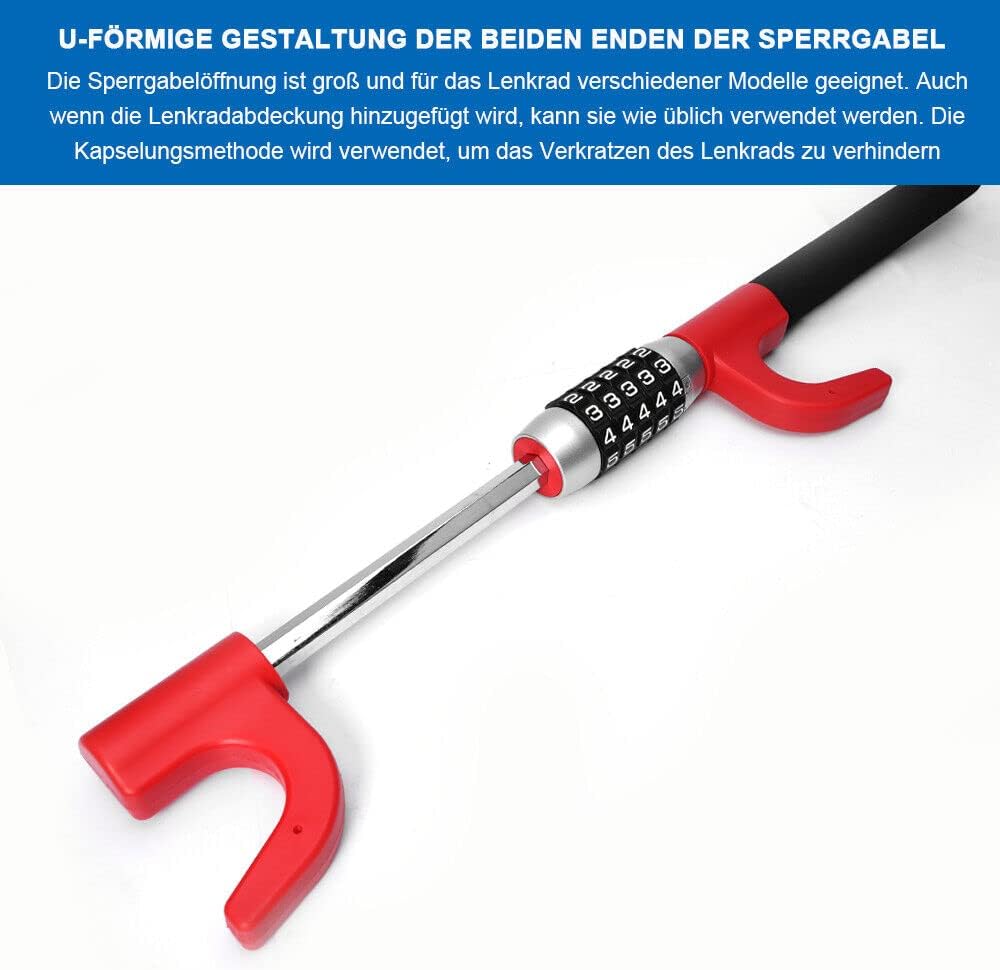 Vrietina Lenkradkralle – 5 - stelliger Code, verstellbar 46–68,5 cm