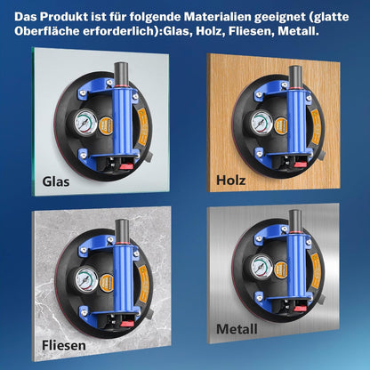 Vrietina Manometer - Saugheber Set – 2 Stück, Handpumpe, Edelstahl