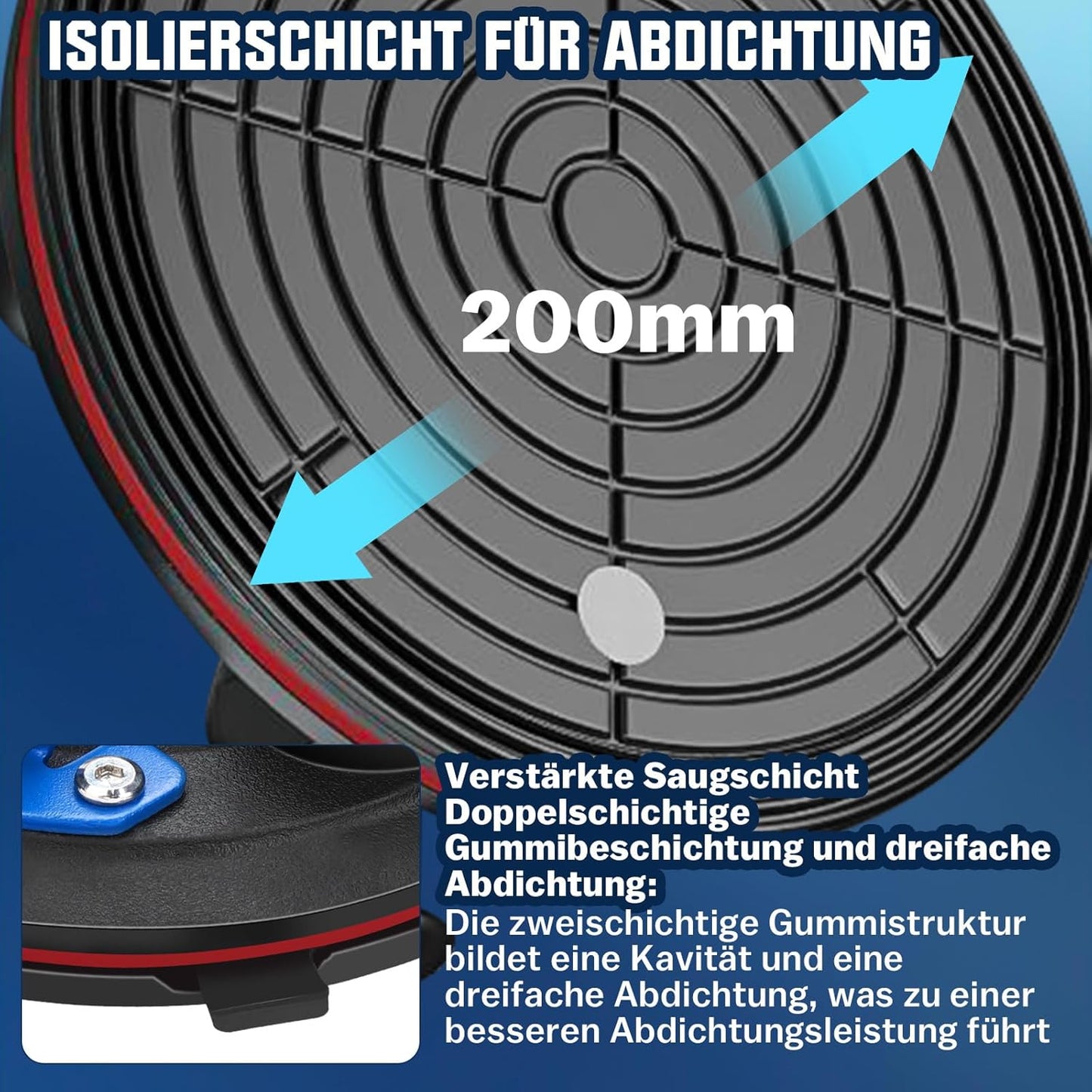 Vrietina Manometer - Saugheber Set – 2 Stück, Handpumpe, Edelstahl