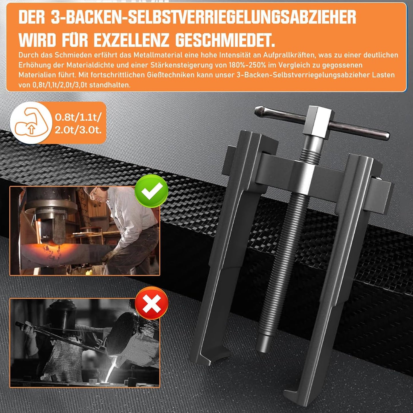 Vrietina Zweibacken - Lagerabzieher Set 3/4/6/8, Innen/Außen