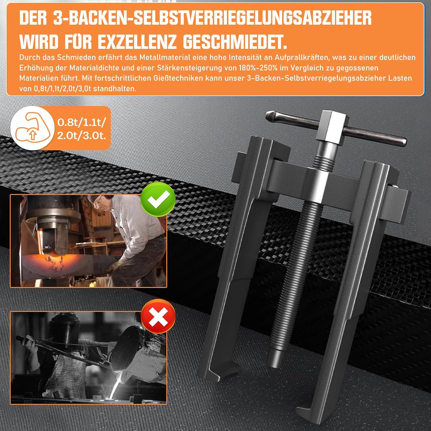 Vrietina Zweibacken - Lagerabzieher Set 3/4/6/8, Innen/Außen