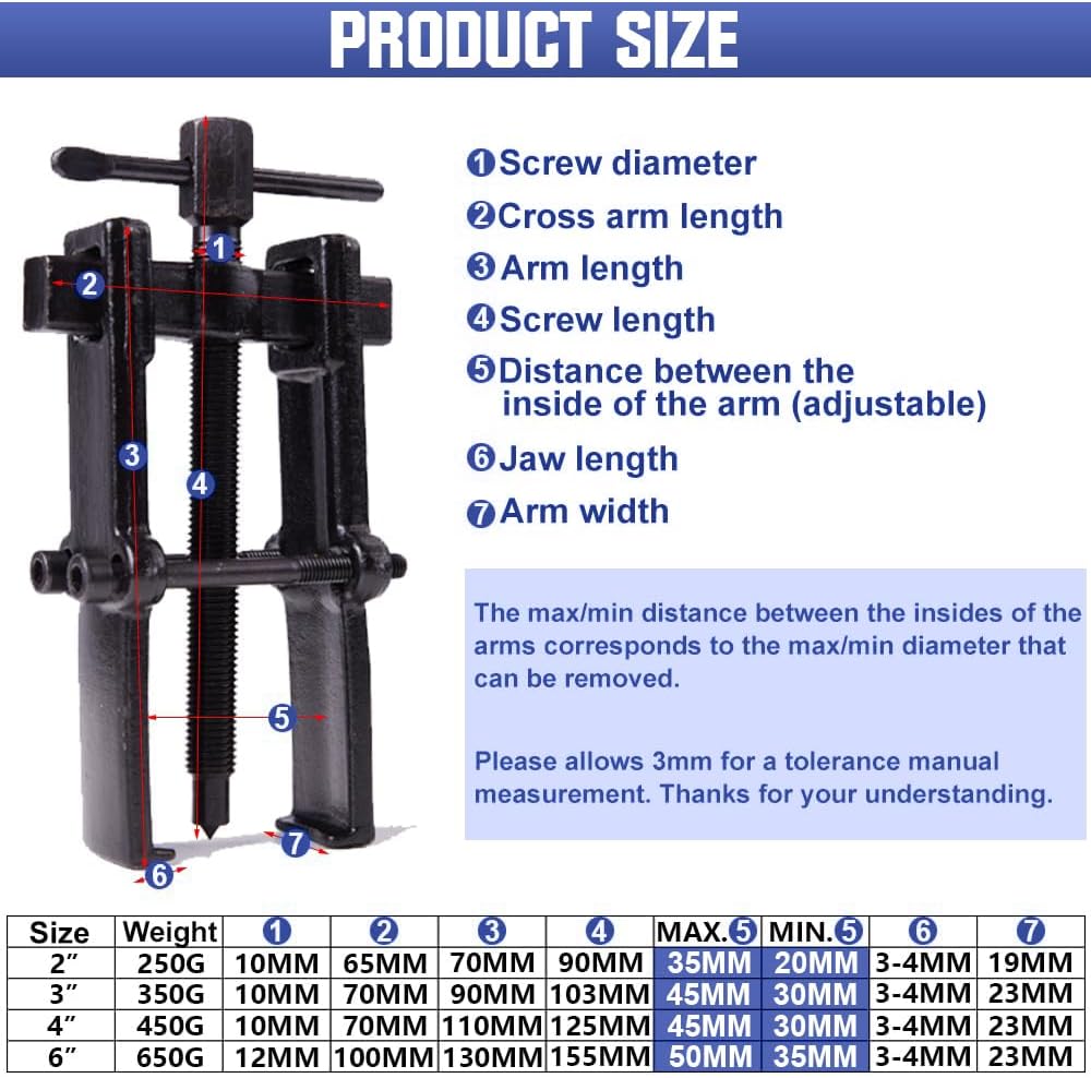 Vrietina Zweibacken - Lagerabzieher Set 4 - teilig (2"/3"/4"/6")
