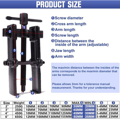 Vrietina Zweibacken - Lagerabzieher Set 4 - teilig (2"/3"/4"/6")