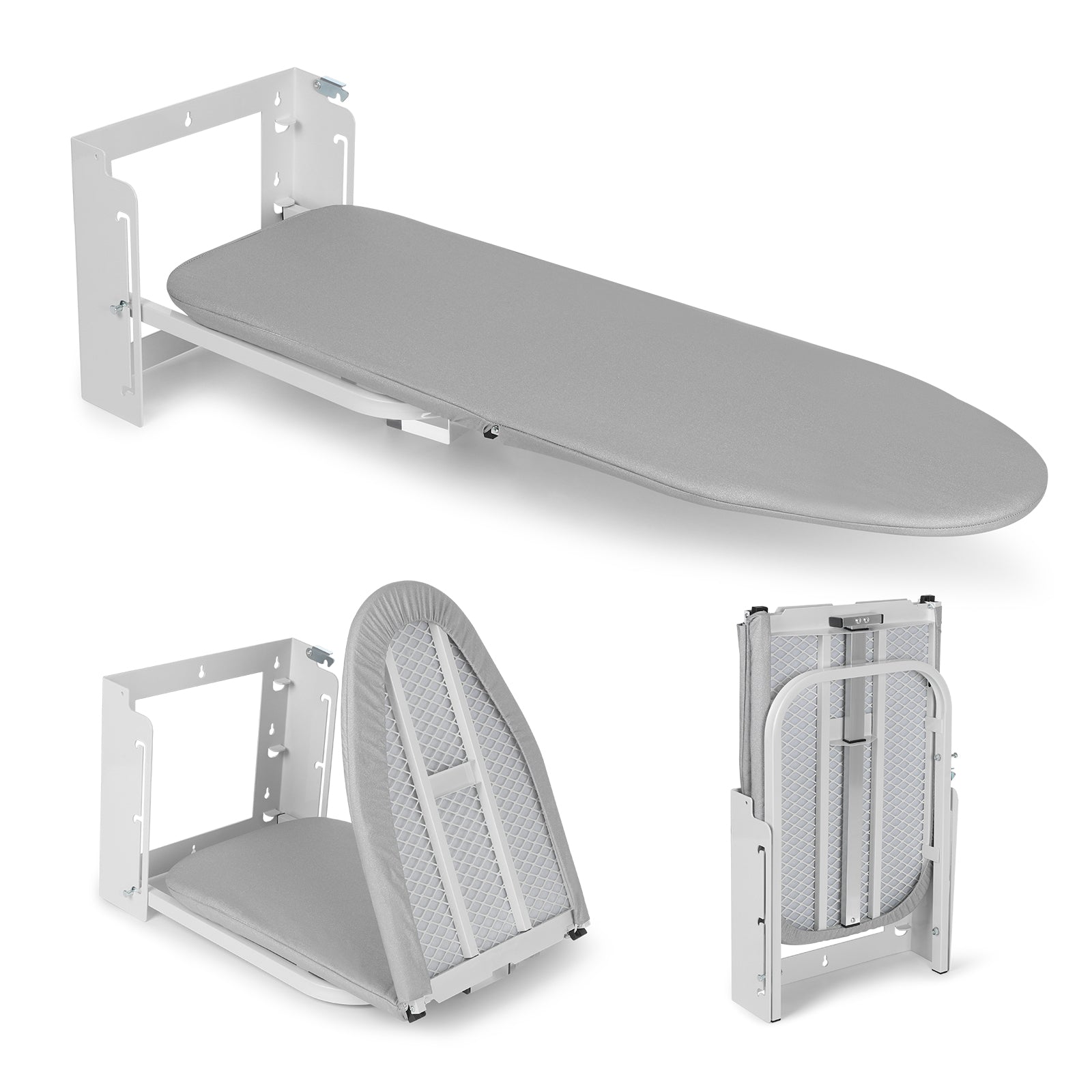 Wall - Mounted Folding Ironing Board Grey– Adjustable Height, Space - Saving & Steam - Friendly - Vrietina